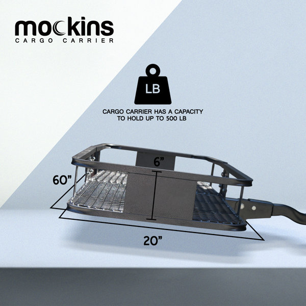 Mockins Hitch Mount Cargo Carrier The Steel Cargo Basket Is 60” Long